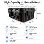 12V 100Ah LiFePO4 Battery Pack - Waterproof Suitcase Style with Built-in BMS for RV