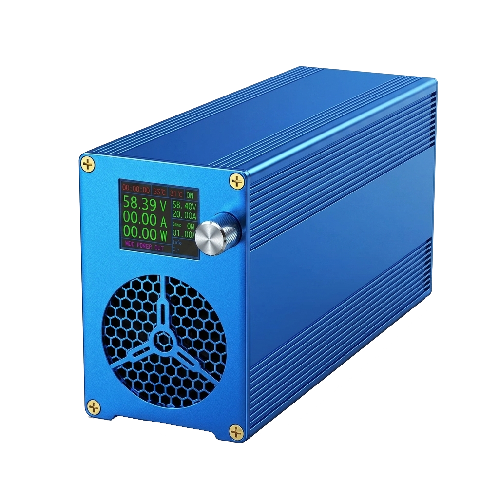 0-100V Adjustable LiFePO4 Battery Charger - Smart 25A with LCD Display for Solar/RV/Boat