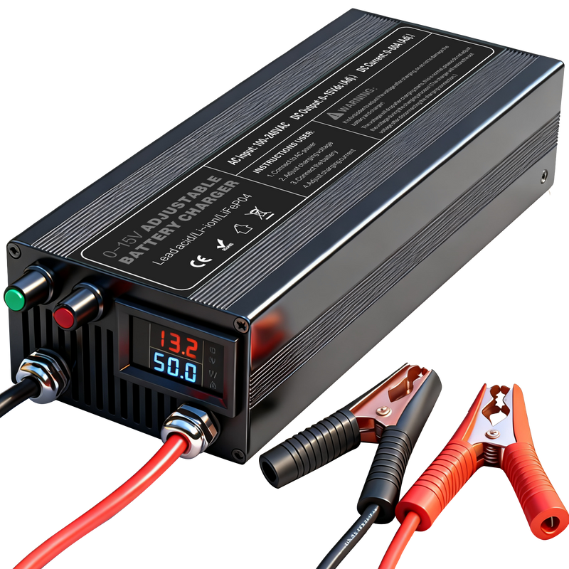 12V 60A LiFePO4 Battery Charger - Fast Smart Charger 14.6V for Solar/RV/Marine | LED Indicators