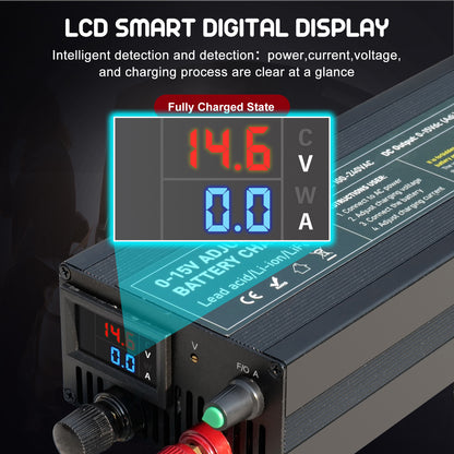 12V 60A 85A Smart Fast High Power Battery Charger with Input Voltage 100V-240V for Large Capacity Lifepo4 Lithium Battery