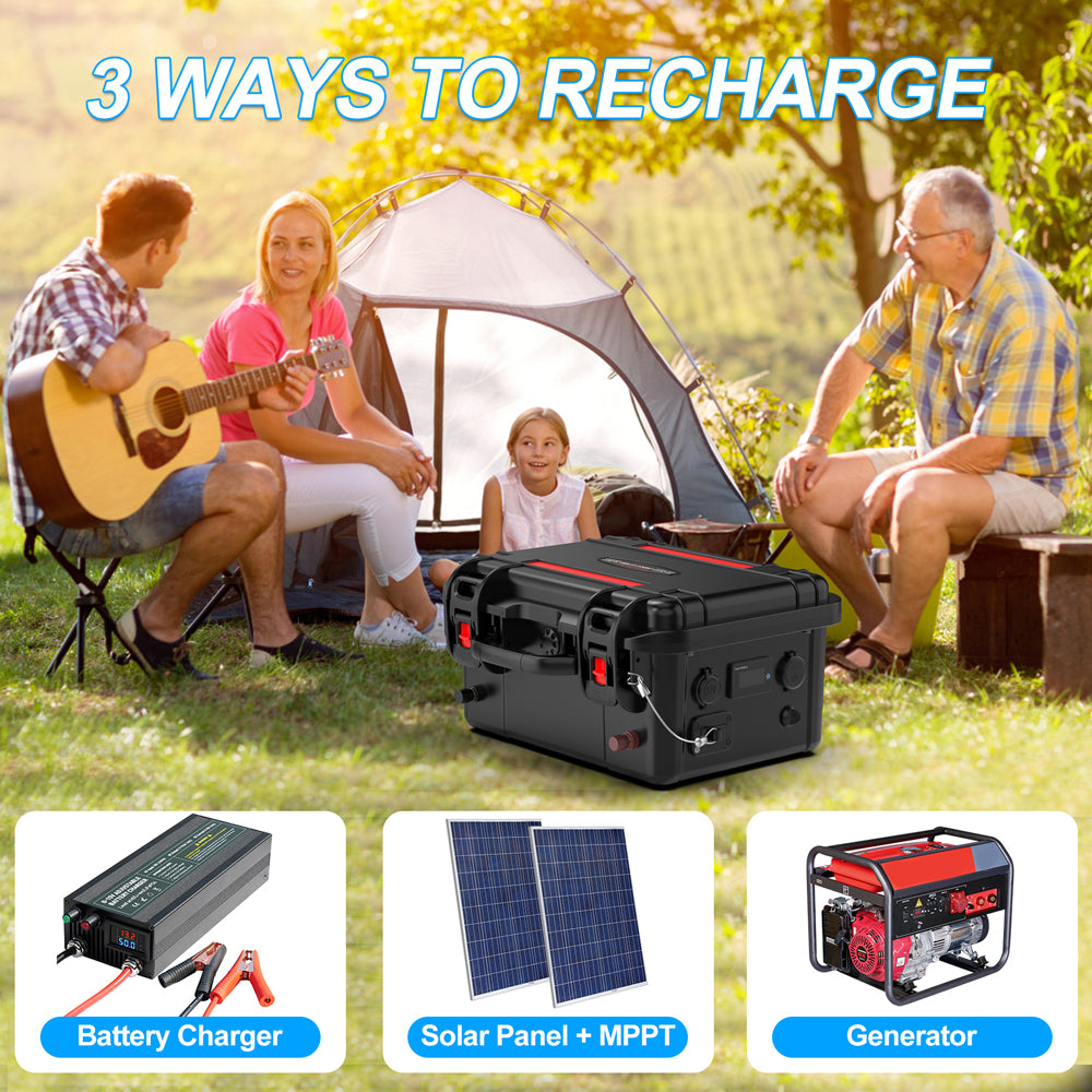 12V 100Ah lithium iron phosphate LiFePo4 battery pack without Bluetooth 100Ah with BMS rechargeable waterproof marine RV outdoor backup solar inverter power supply