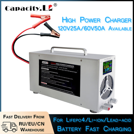 Lithium/Lifepo4/Lead-acid Battery Universal Charger 60V/120V Adjustable Voltage Can Charge Any Equipment on Automobiles Ships