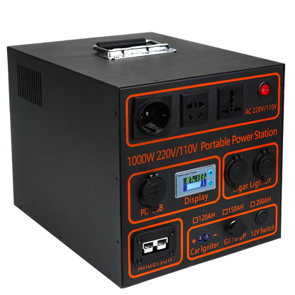 12V 120Ah 150ah 200AH Lifepo4 Battery Portable Rechargeable Battery Power Bank output power 1000W  220V110V Outdoor RV Marine Motor Solar