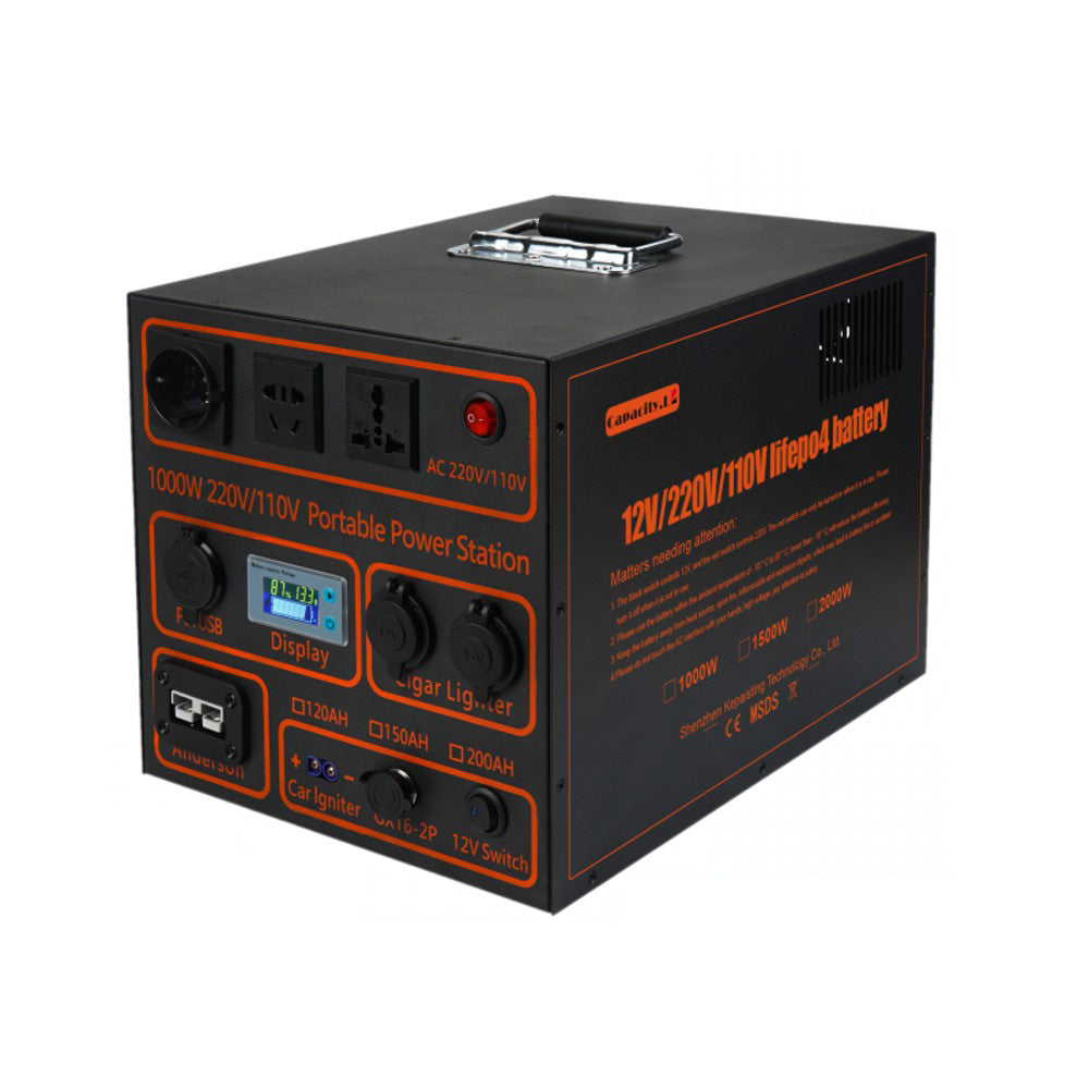 12V 120Ah 150ah 200AH Lifepo4 Battery Portable Rechargeable Battery Power Bank output power 1000W  220V110V Outdoor RV Marine Motor Solar